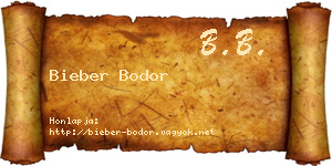 Bieber Bodor névjegykártya